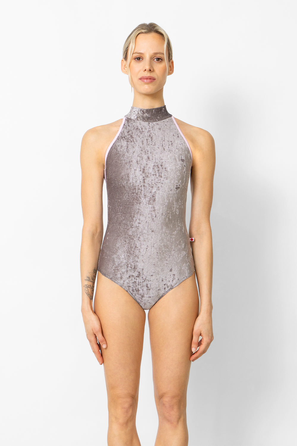 Crushed Velvet Halter orders Yumiko Leotard - Size S