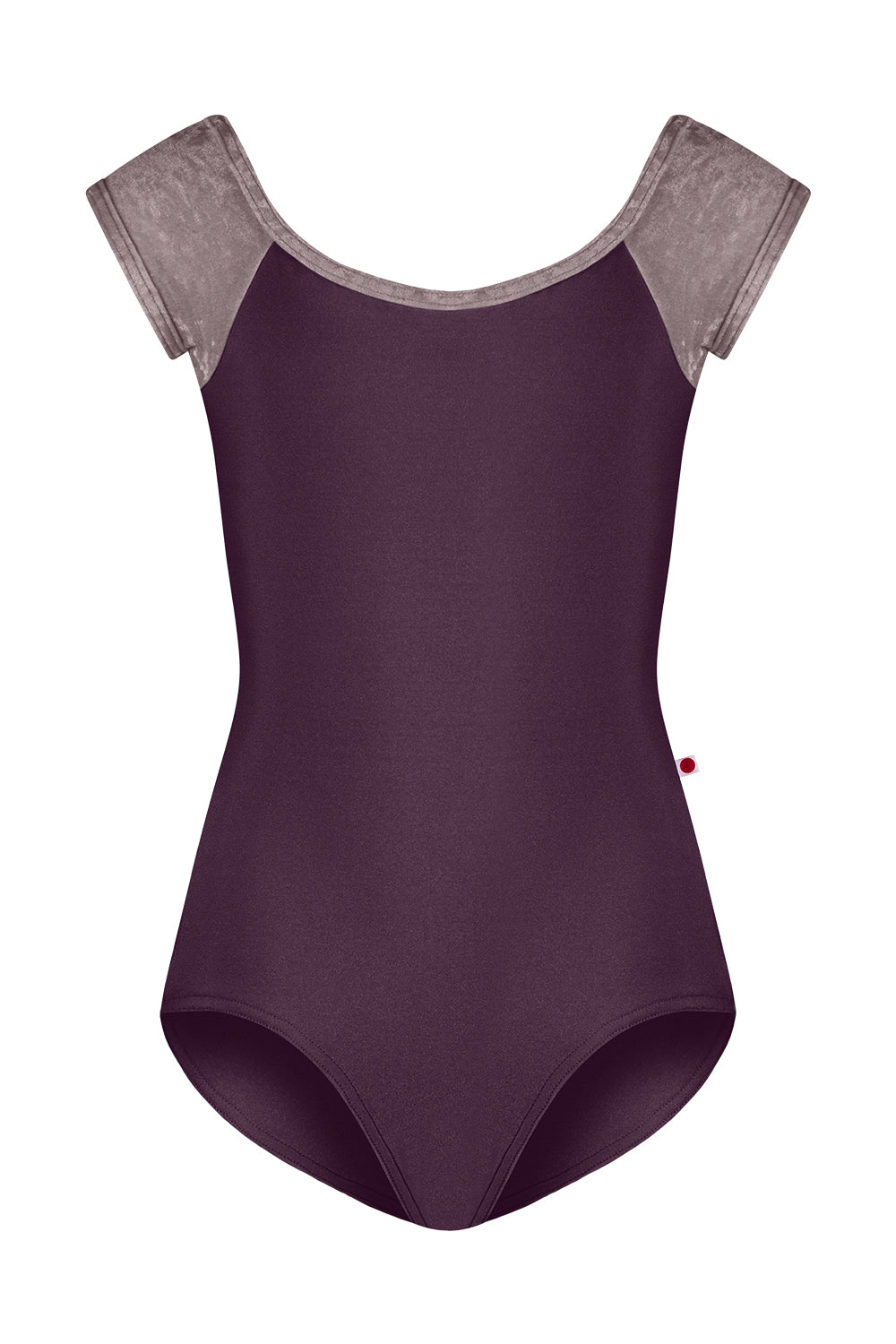 Kids Wendy leotard in N-Eggplant body color with CV-Phantom top & trim color