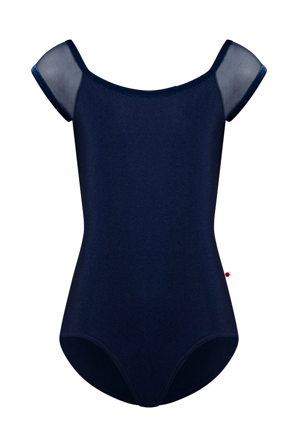 Kids Wendy leotard in N-Dark Blue body color with Mesh Dark Blue sleeve color and V-Pisces trim color