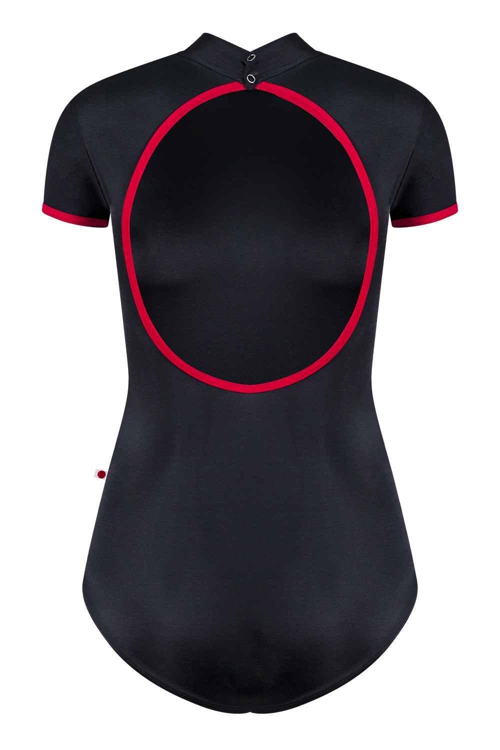 Natasha leotard in T-Black body color with T-Babylon trim color and short sleeves