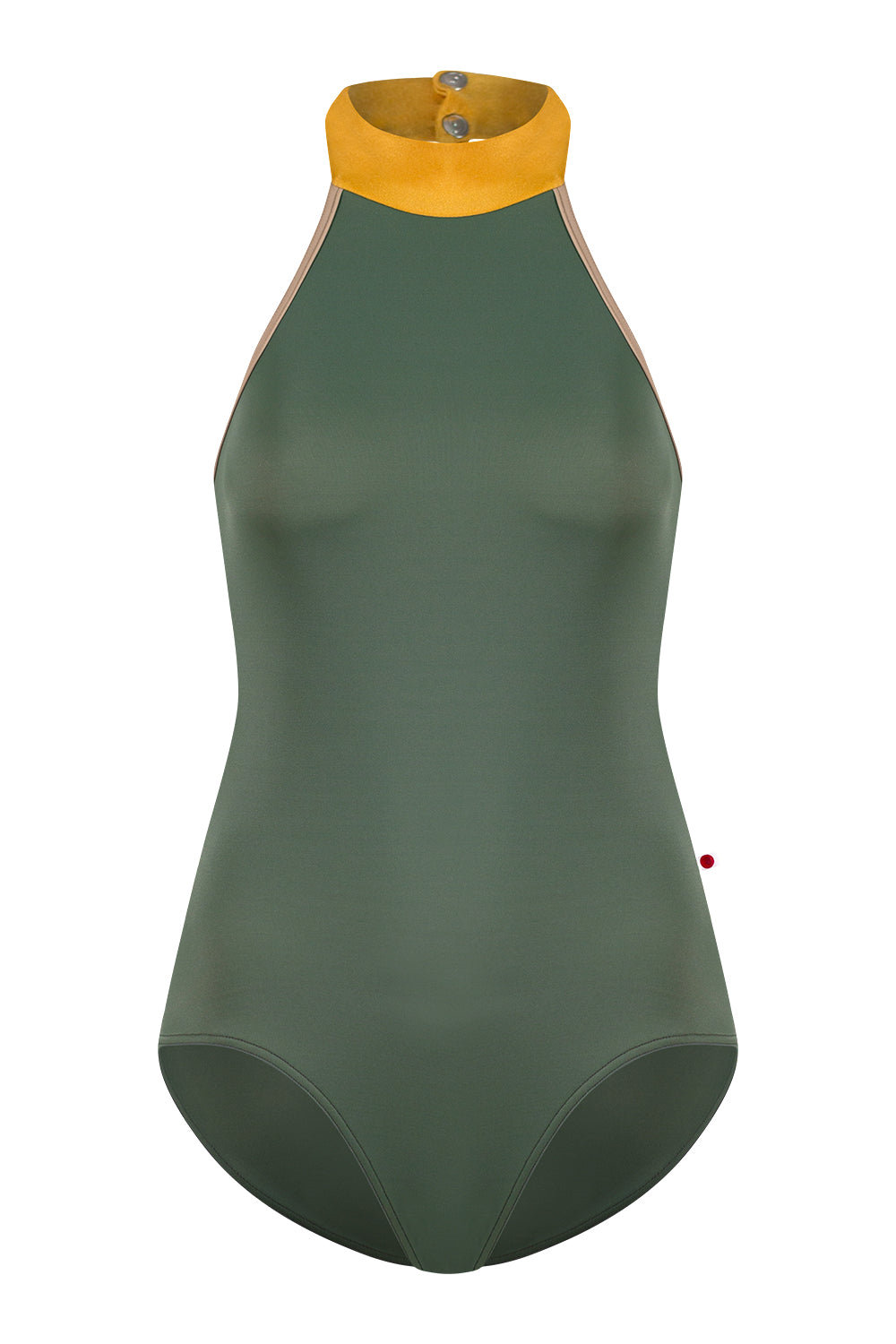 Sarah leotard in N-Sage body color with T-Mosaic trim color and N-Glow collar color