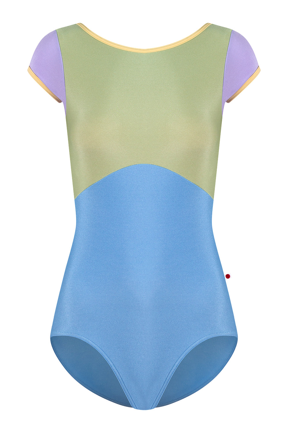 Sofiane Duo leotard in N-Moontide body color with N-Ginko top color, T-Vanilla trim color and N-Poem cap sleeve color