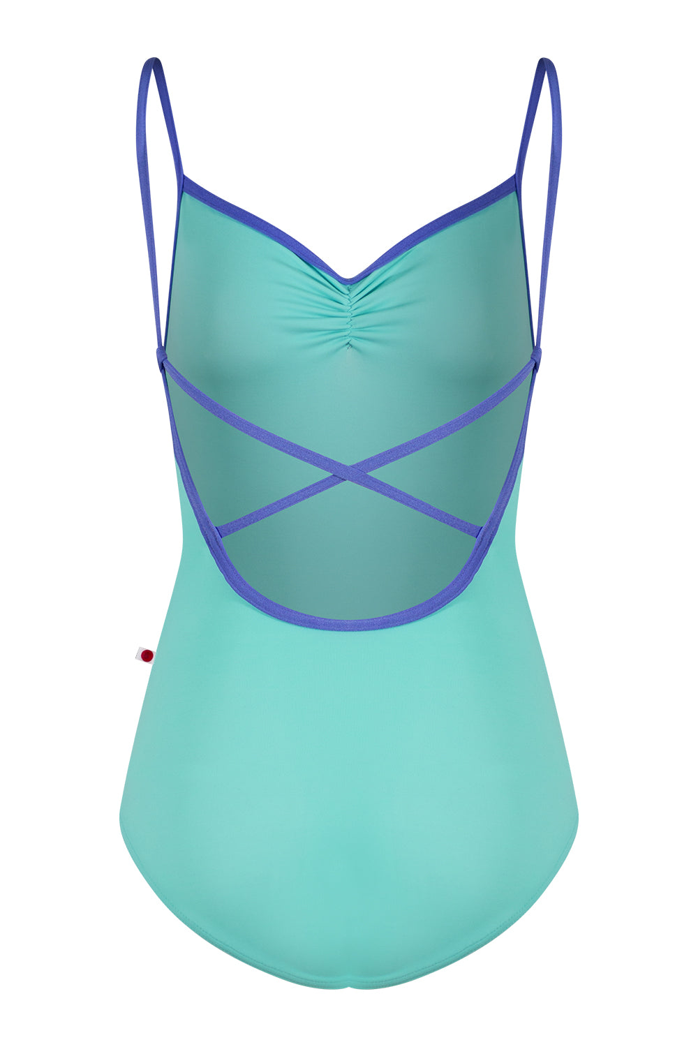 Daniela leotard in T-Frozen body color with N-Lavender trim color, pinched front and EXTRA HC variation.