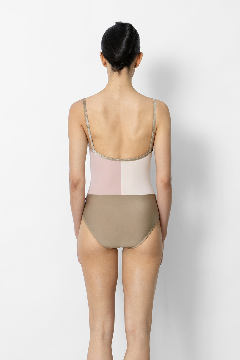 Kayoko leotard in N-Toffee body color with T-Petal & T-Misty Rose top color and CV-Toffee trim color