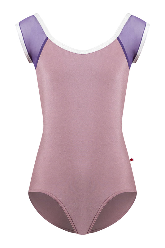 Kids Wendy  leotard in N-Magic body color with Mesh Fortune top color and CV-Angelic trim color