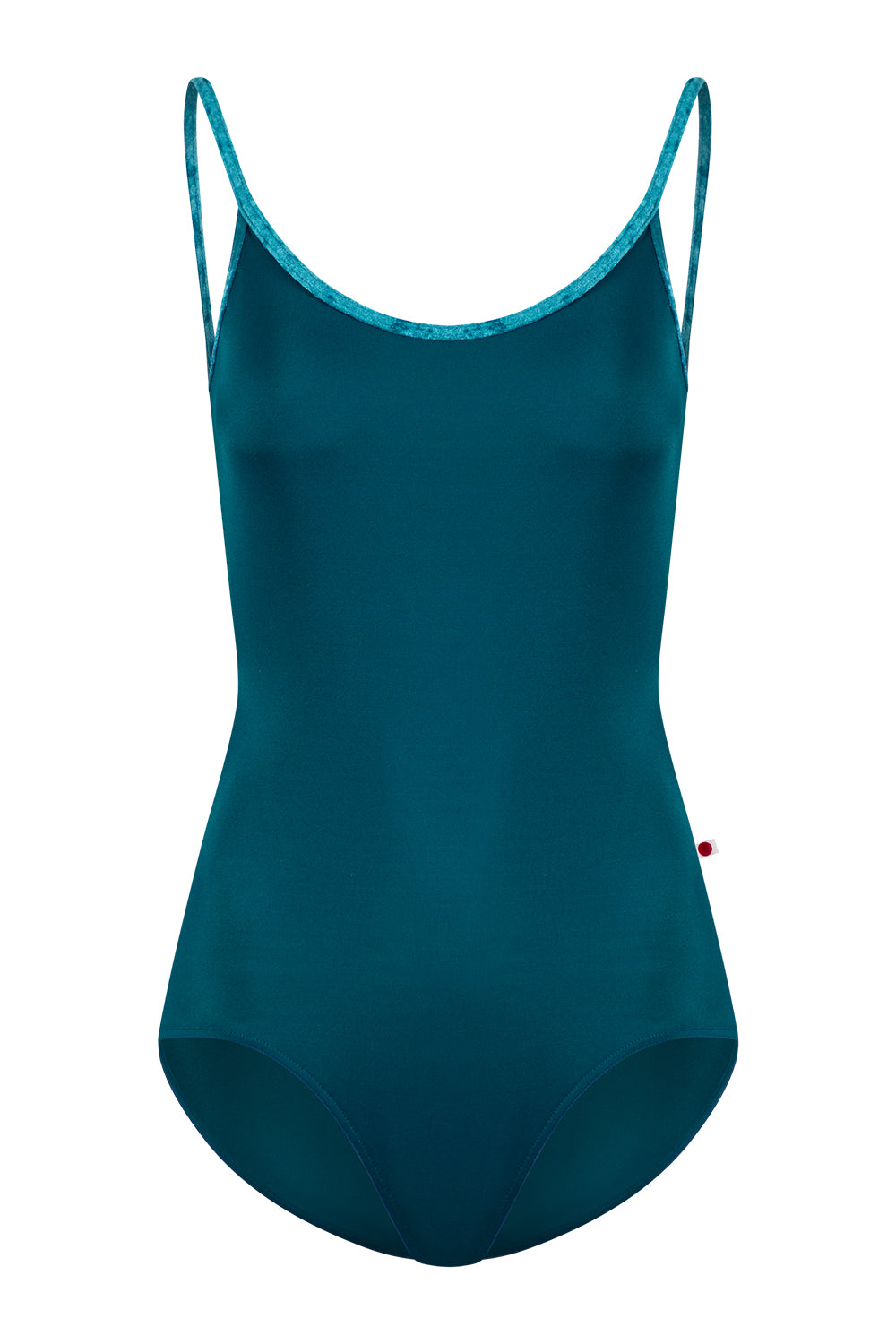 Fiona leotard in T-Zenith body color with Mesh Lagoon top color and CV-Juniper trim color