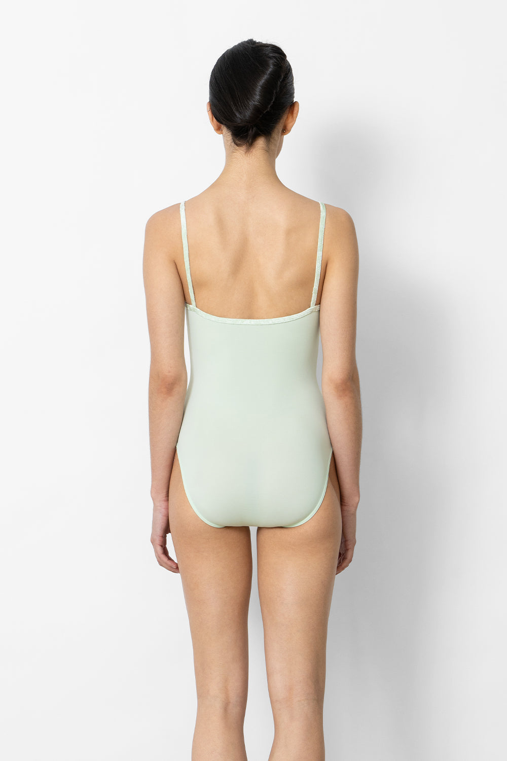 Marisa leotard in T-Pistachio body color with CV-Pistachio trim color