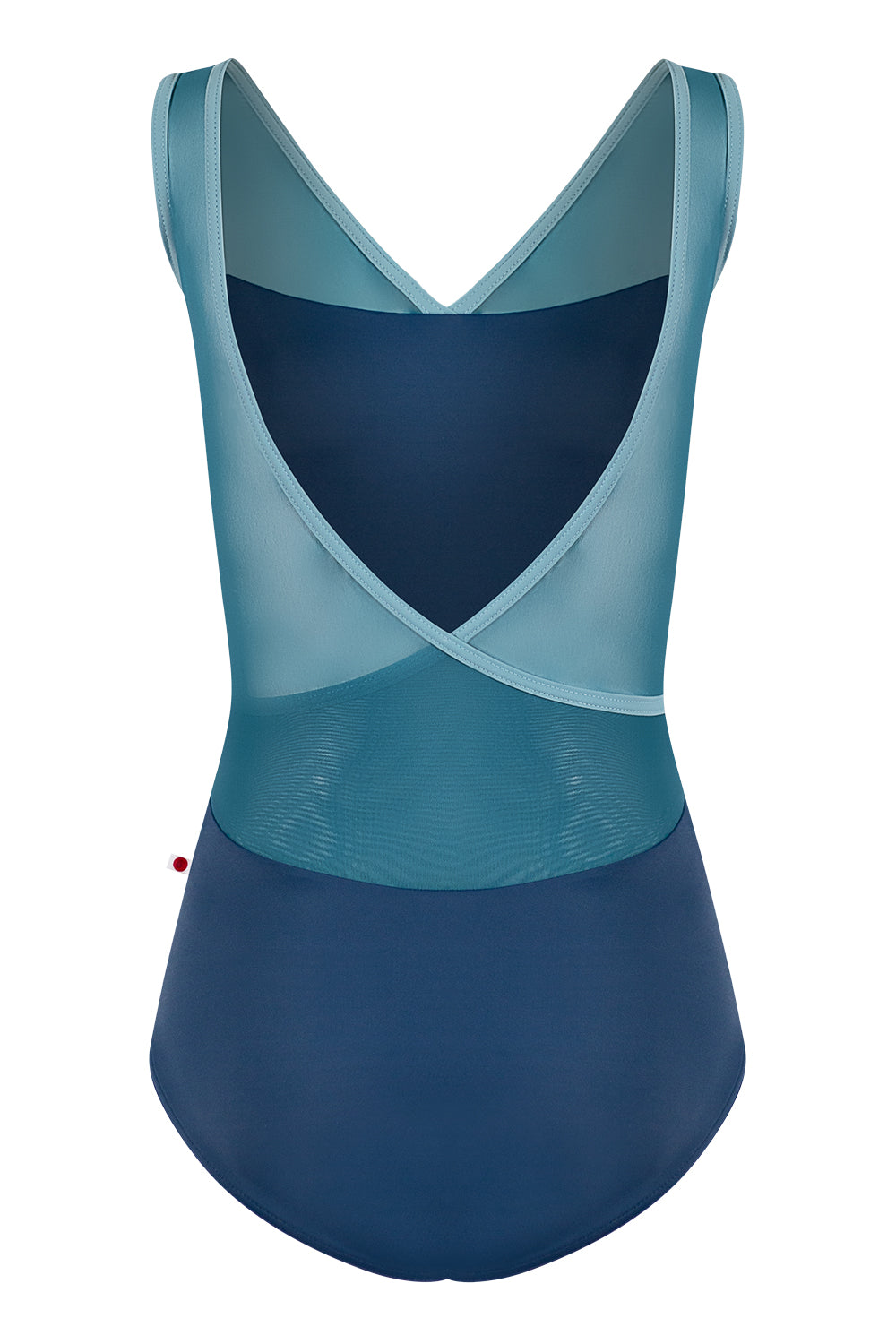 Masha leotard in T-Storm body color with Mesh Lagoon top color and T-Fog trim color