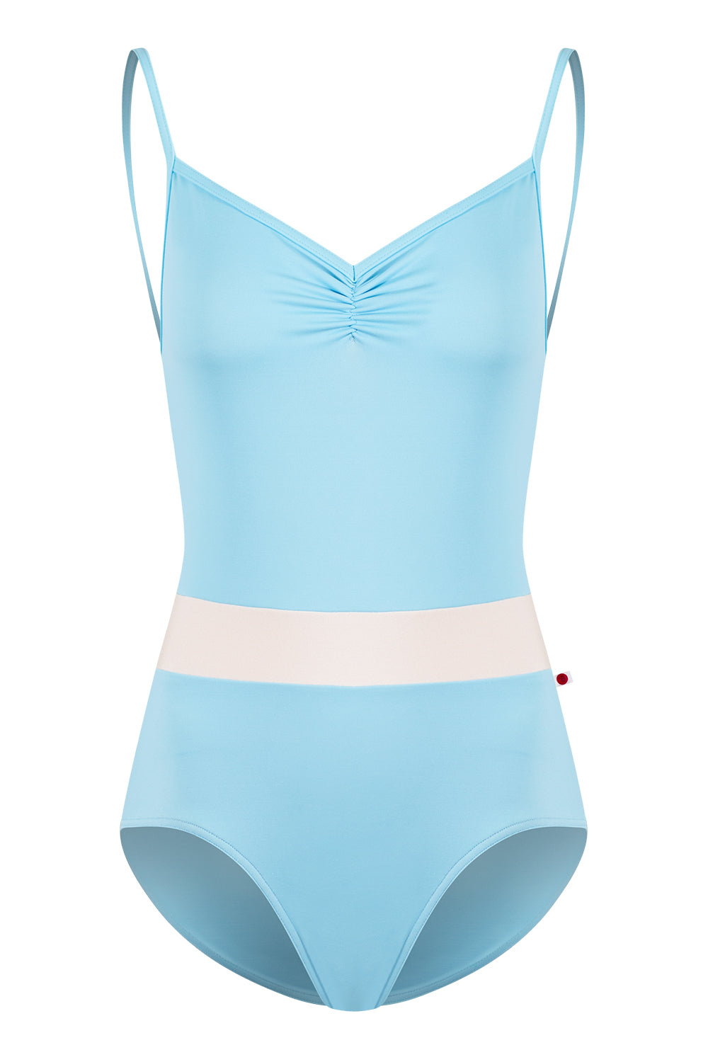 Micah leotard in T-Pool body & Top color with N-Antique Middle Band color and T-Pool trim color