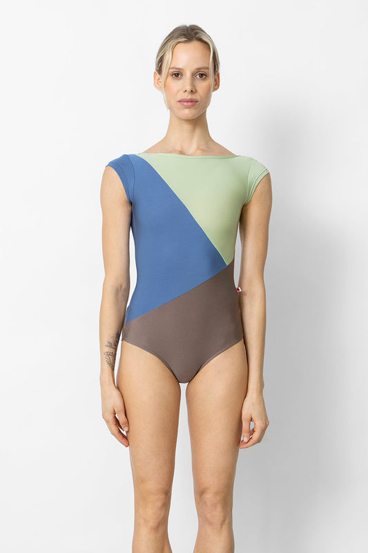 Linear leotard in N-Star bottom color with N-Arctic and N-Ginko top colors