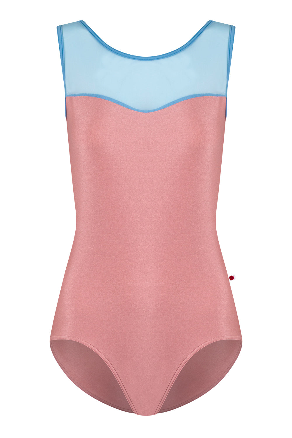 Jane leotard in N-Antique Rose body color with Mesh Glacier top color and T-Bluebell trim color