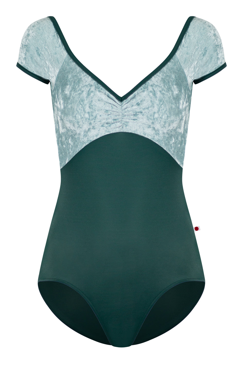 Elli leotard in T-Kale body color with CV-Ice top color & Half Sleeves and T-Kale trim color