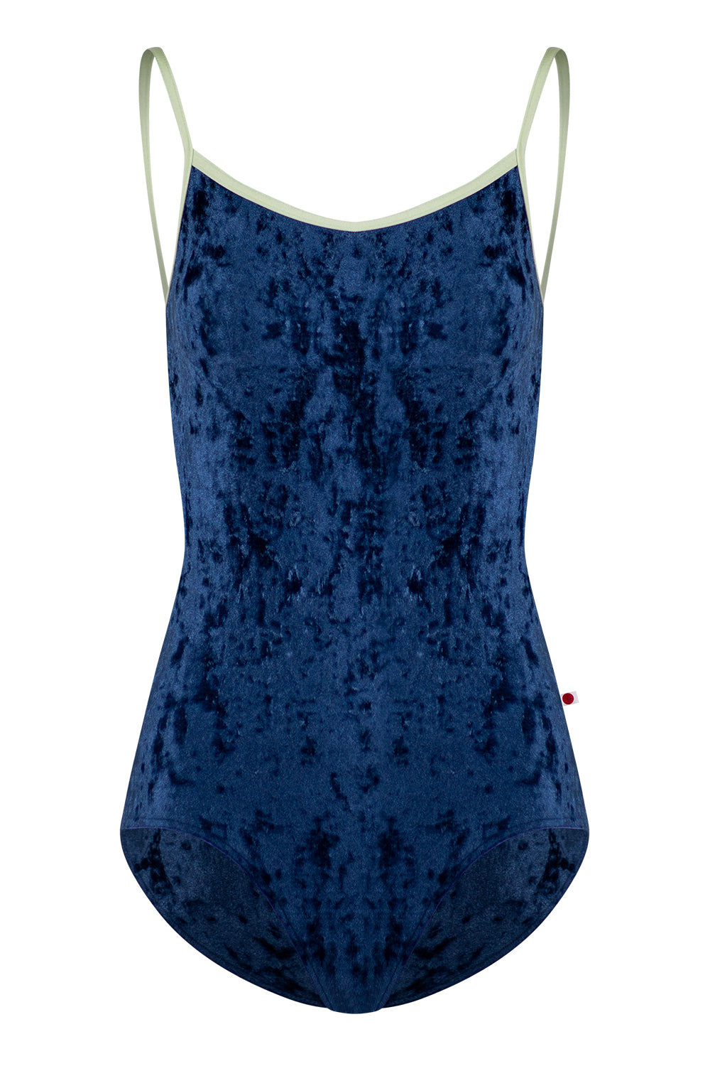 Kiki leotard in CV-Dark Blue body color with T-Pistachio trim color