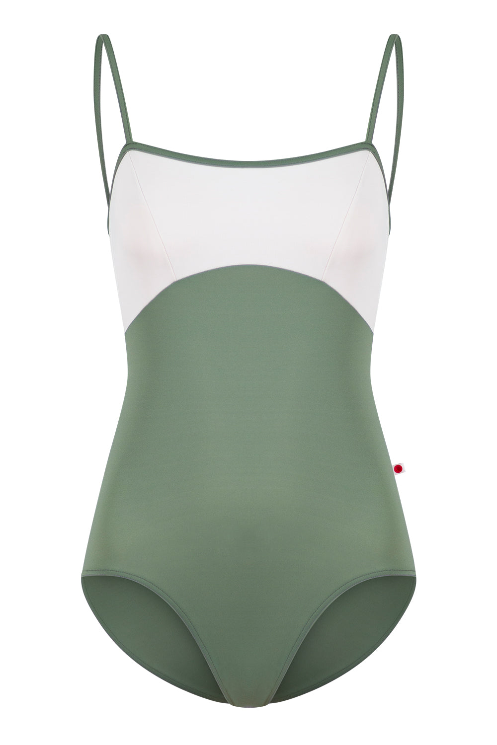 Denise leotard in T-Sage body color with T-White top color and T-Sage trim color