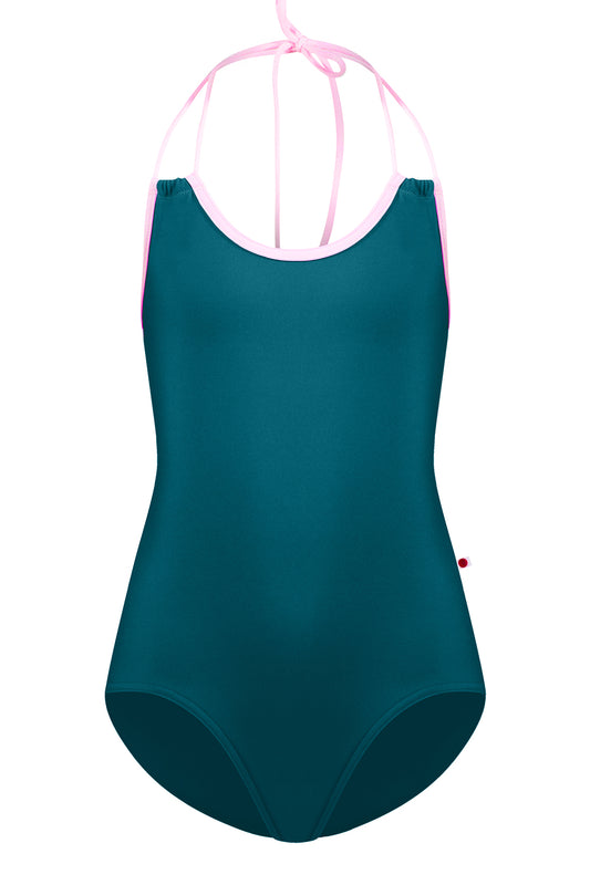 Kids Julia leotard in T-Zenith body color with N-Confetti trim color