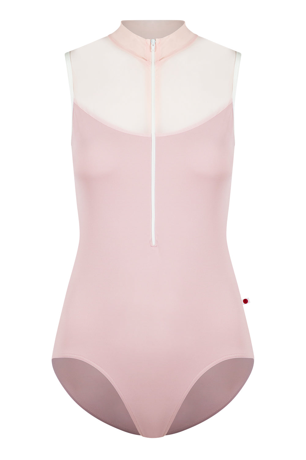 Jessica Mesh Variation 2 leotard in T-Petal body color with Mesh Blush top and collar color & N-Antique trim color