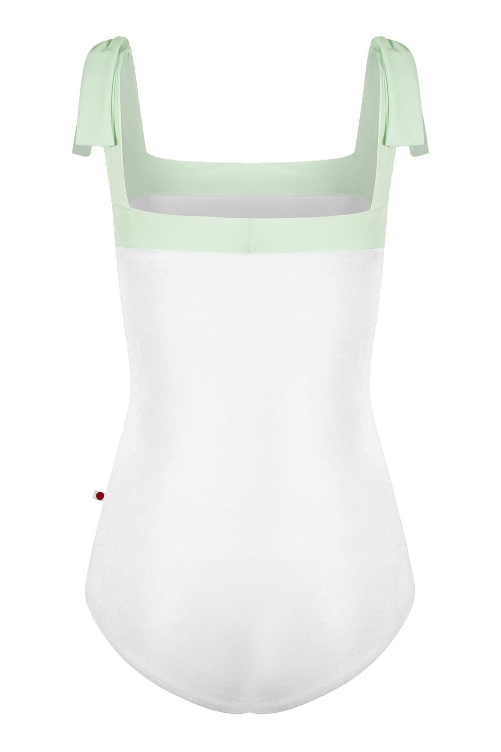 Mimi leotard in V-White body color with T-Pistachio top color